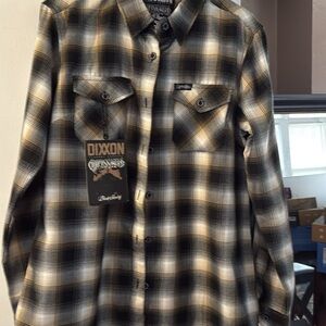 DIXXON Black and White Casual Button Down Shirt